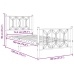 Estructura cama sin colchón con estribo metal blanco 75x190 cm