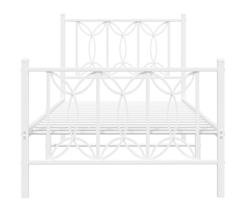 Estructura cama sin colchón con estribo metal blanco 80x200 cm