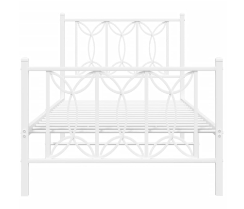 Estructura cama sin colchón con estribo metal blanco 90x190 cm