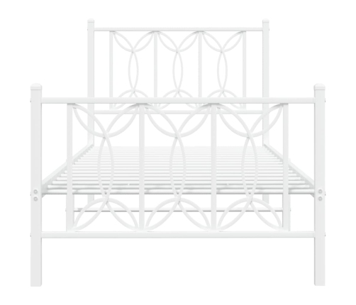 Estructura cama sin colchón con estribo metal blanco 90x200 cm