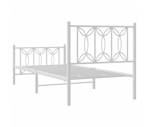 Estructura cama sin colchón con estribo metal blanco 90x200 cm