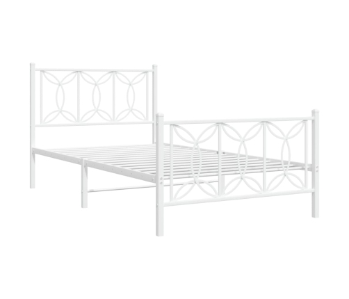 Estructura cama sin colchón con estribo metal blanco 100x190 cm