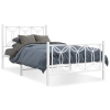 Estructura cama sin colchón con estribo metal blanco 100x190 cm