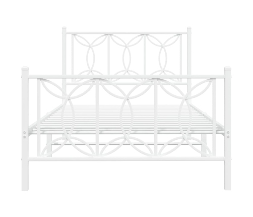 Estructura cama sin colchón con estribo metal blanco 100x200 cm