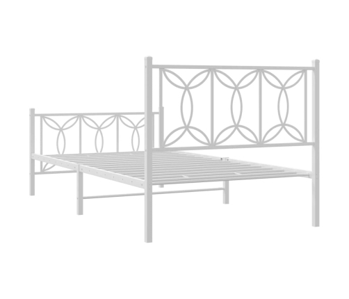 Estructura cama sin colchón con estribo metal blanco 100x200 cm