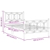 Estructura cama sin colchón con estribo metal blanco 100x200 cm