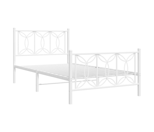 Estructura cama sin colchón con estribo metal blanco 107x203 cm