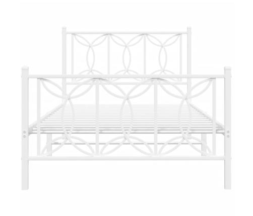 Estructura cama sin colchón con estribo metal blanco 107x203 cm