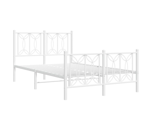 Estructura cama sin colchón con estribo metal blanco 120x190 cm