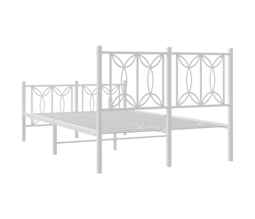 Estructura cama sin colchón con estribo metal blanco 120x190 cm