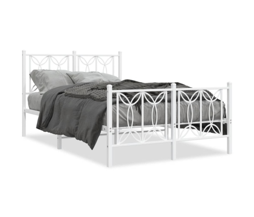 Estructura cama sin colchón con estribo metal blanco 120x190 cm