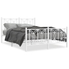 Estructura cama sin colchón con estribo metal blanco 140x190 cm