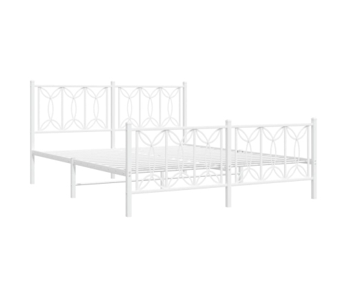 Estructura cama sin colchón con estribo metal blanco 150x200 cm