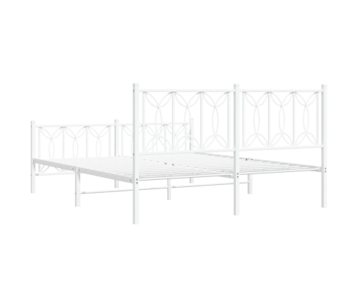 Estructura cama sin colchón con estribo metal blanco 150x200 cm