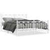 Estructura cama sin colchón con estribo metal blanco 150x200 cm