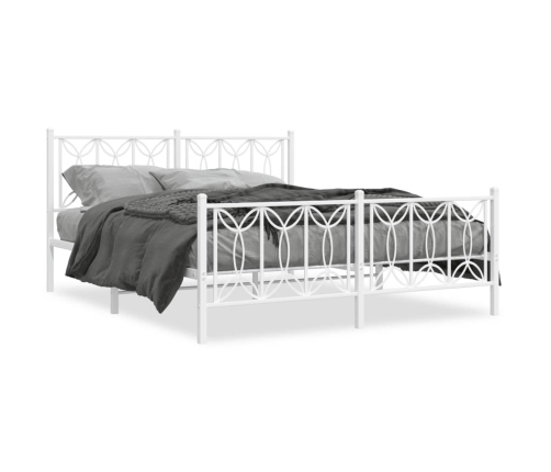 Estructura cama sin colchón con estribo metal blanco 150x200 cm