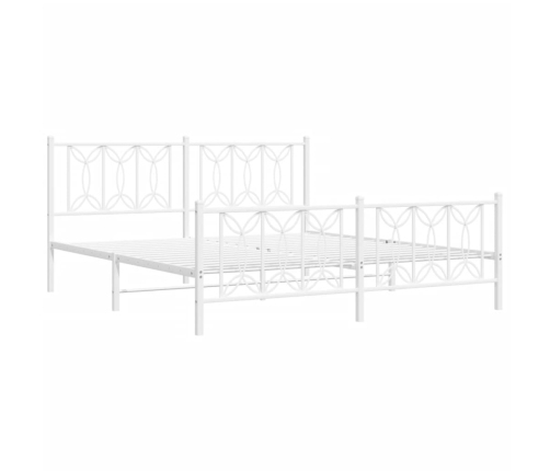 Estructura cama sin colchón con estribo metal blanco 183x213 cm