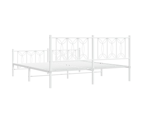 Estructura cama sin colchón con estribo metal blanco 183x213 cm