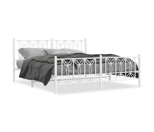 Estructura cama sin colchón con estribo metal blanco 183x213 cm