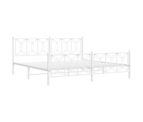 Estructura cama sin colchón con estribo metal blanco 200x200 cm