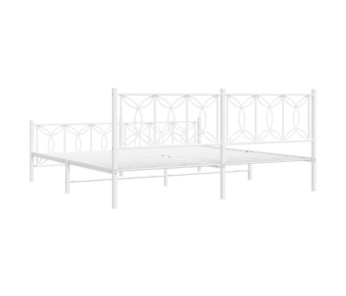 Estructura cama sin colchón con estribo metal blanco 200x200 cm