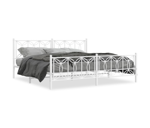 Estructura cama sin colchón con estribo metal blanco 200x200 cm