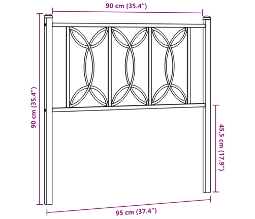 Cabecero de metal blanco 90 cm