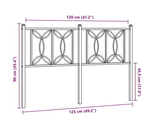 Cabecero de metal blanco 120 cm