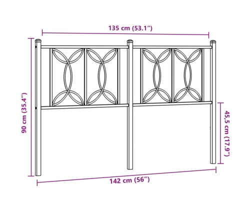 Cabecero de metal blanco 135 cm