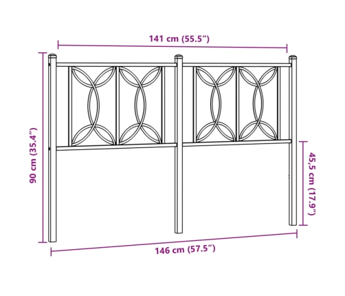 Cabecero de metal blanco 140 cm