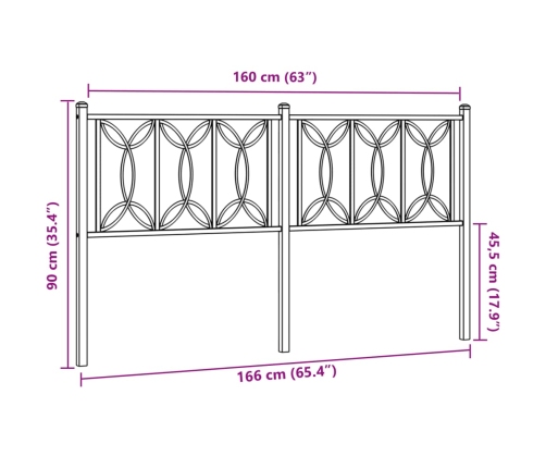 Cabecero de metal blanco 160 cm