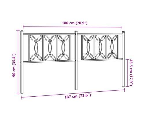 Cabecero de metal blanco 180 cm