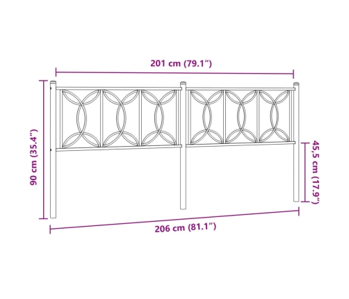 Cabecero de metal blanco 200 cm