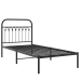 Estructura cama sin colchón con cabecero metal negro 90x190 cm