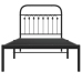 Estructura cama sin colchón con cabecero metal negro 90x190 cm