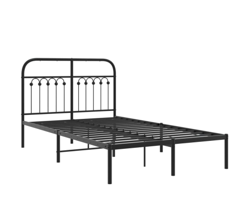 Estructura cama sin colchón con cabecero metal negro 120x190 cm