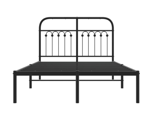 Estructura cama sin colchón con cabecero metal negro 120x190 cm