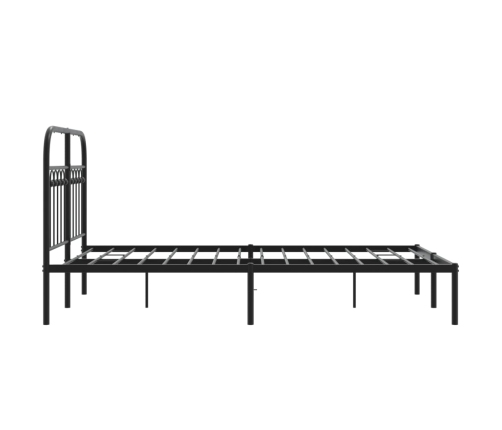 Estructura cama sin colchón con cabecero metal negro 120x190 cm