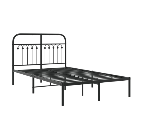 Estructura cama sin colchón con cabecero metal negro 120x200 cm