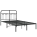 Estructura cama sin colchón con cabecero metal negro 120x200 cm