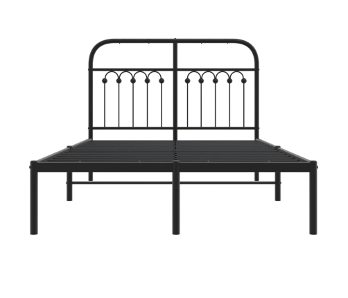 Estructura cama sin colchón con cabecero metal negro 120x200 cm