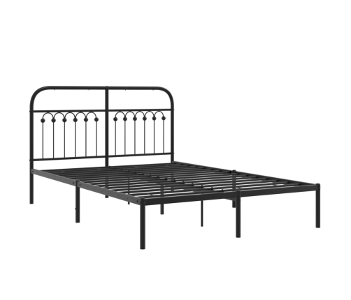 Estructura cama sin colchón con cabecero metal negro 135x190 cm