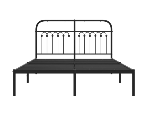 Estructura cama sin colchón con cabecero metal negro 135x190 cm