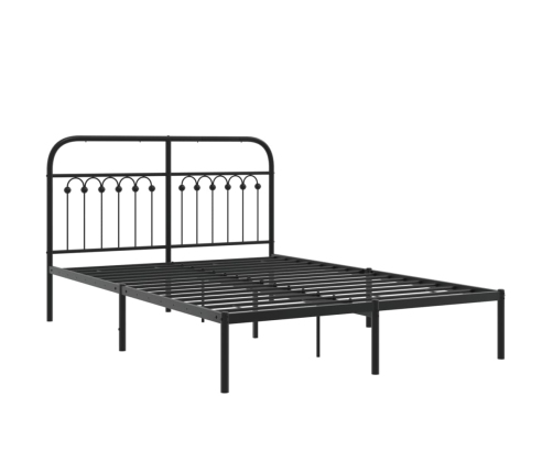 Estructura cama sin colchón con cabecero metal negro 140x200 cm