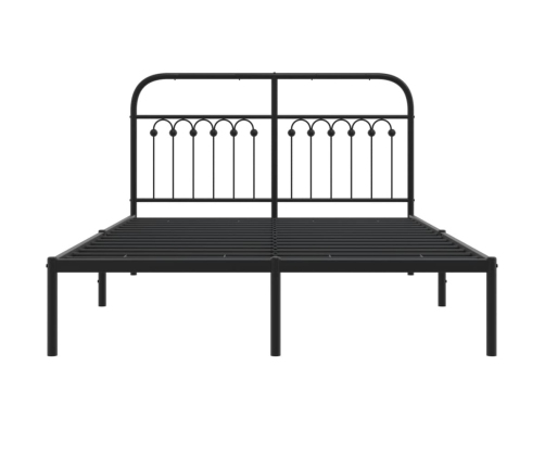 Estructura cama sin colchón con cabecero metal negro 140x200 cm