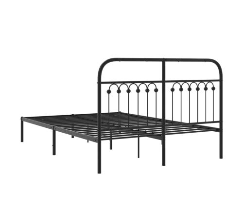 Estructura cama sin colchón con cabecero metal negro 140x200 cm