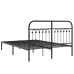 Estructura cama sin colchón con cabecero metal negro 140x200 cm