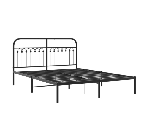 Estructura cama sin colchón con cabecero metal negro 150x200 cm