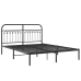 Estructura cama sin colchón con cabecero metal negro 150x200 cm