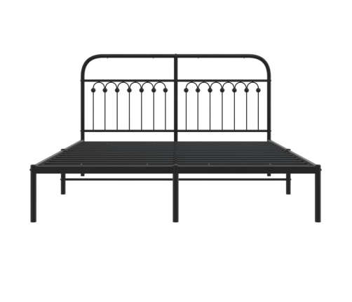 Estructura cama sin colchón con cabecero metal negro 150x200 cm